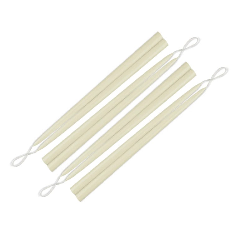 Ivory Taper Candles 12" Thin - Box of 8
