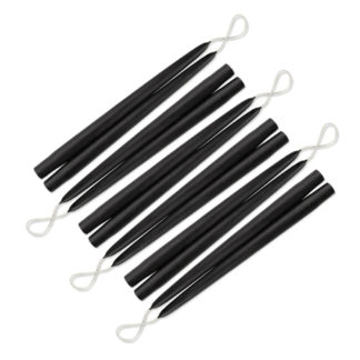 Black Taper Candles 12" - Box of 12
