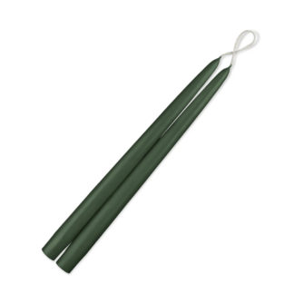 Hunter Green 12" Taper Candles - 1 Pair
