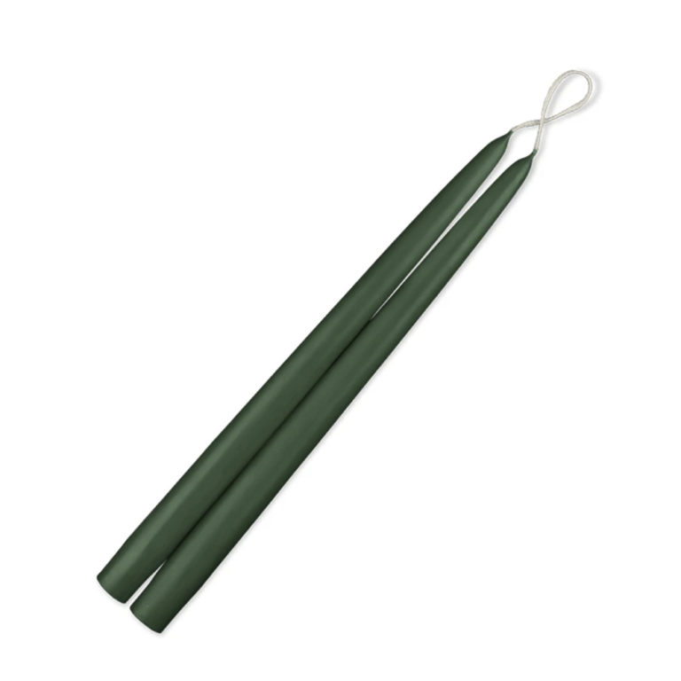 Hunter Green 12" Taper Candles - 1 Pair