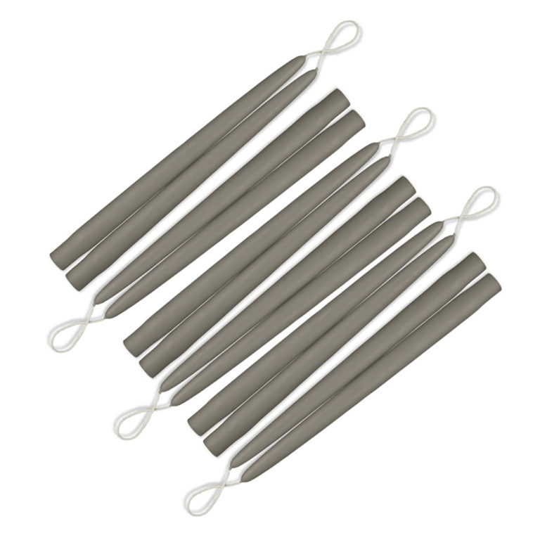 Paris Grey Taper Candles 12" - Box of 12