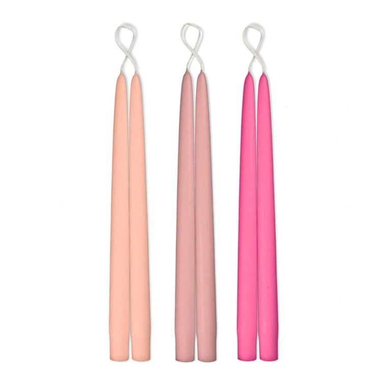 Taper Candles, 12 inch Pinks Taper Candles, 12 inch Pinks