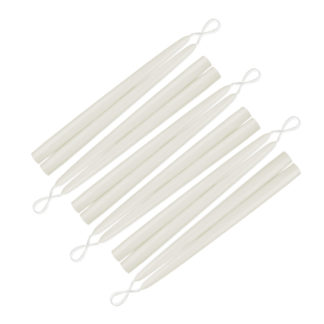 White Taper Candles 12" - Box of 12