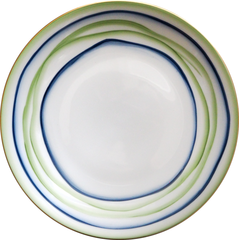 Marie Daage Ondes Plate in Green and Blue