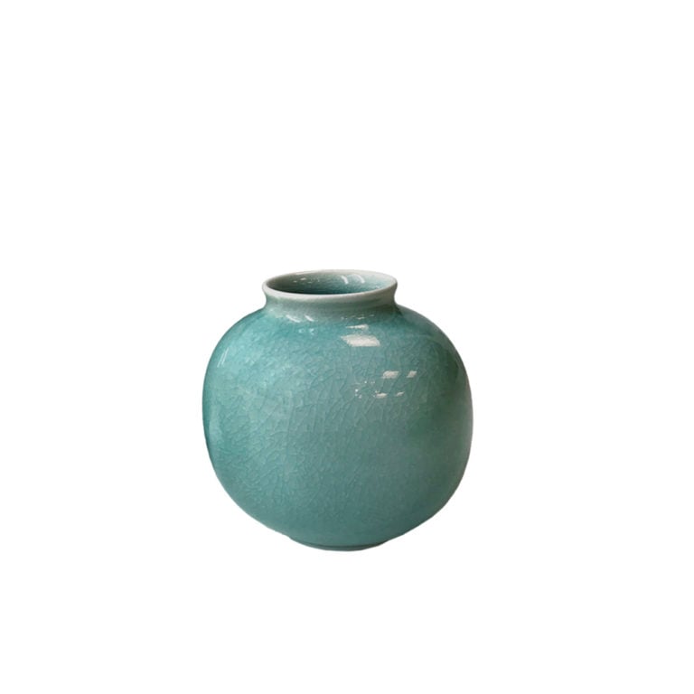 Christiane Perrochon Small Vase Boule in Celadon Long Chuan
