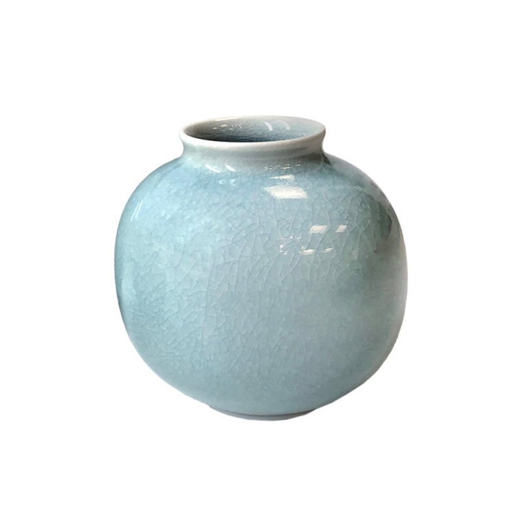 Porcelain vase boule in oakash celadon finish (L)_1000x1000 Christiane Perrochon Large Vase Boule in Oakash Celadon