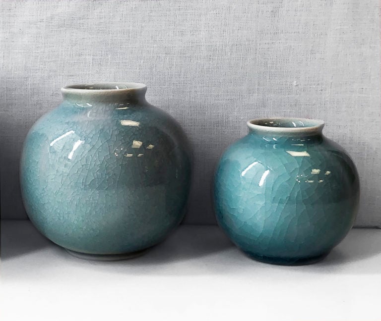 Porcelain vase boule_mood_1_ Christiane Perrochon Vase Boule Celadon-Mood 1