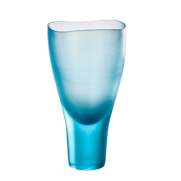Venini Battuti Vase Aquamarine