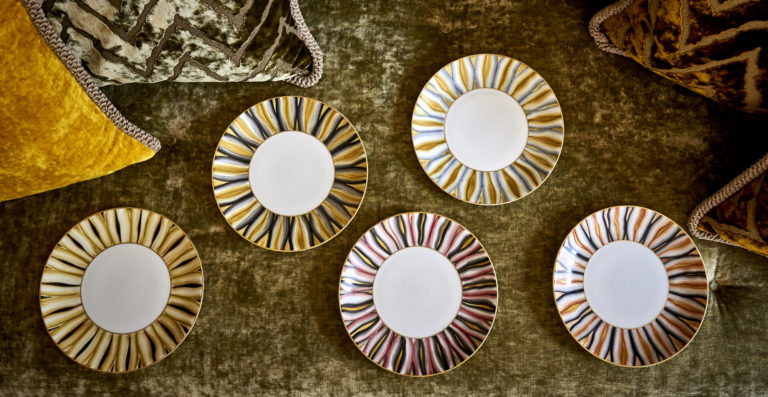 Marie Daage Verdure 1 Plates in Various Color Combinations