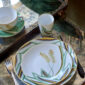 Marie Daage Verdure Place Setting in Green and Gold