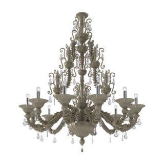 Venini Diamantei 12-Light Chandelier Satin Grey