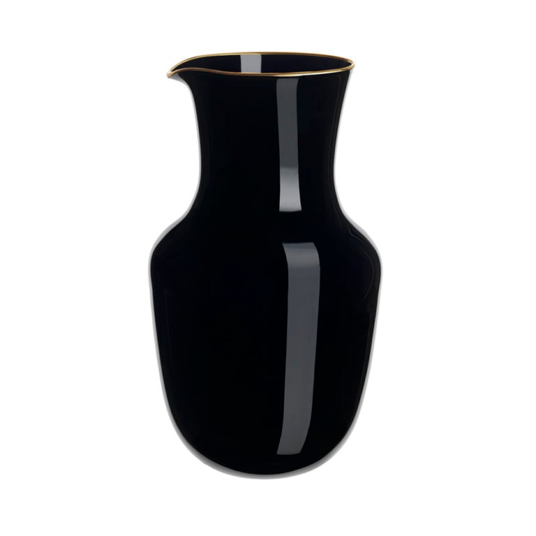 Lobmeyr Alpha Pitcher Black with Gold Rim
