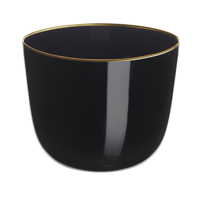 Lobmeyr Alpha Water Tumbler Black with Gold Rim
