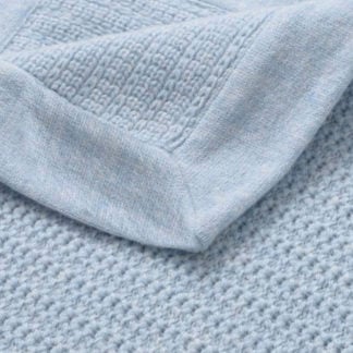 Masserano Tricot Lisa Baby Blanket Blue Mood Close Up Masserano Tricot Lisa Baby Blanket Blue Mood Close Up
