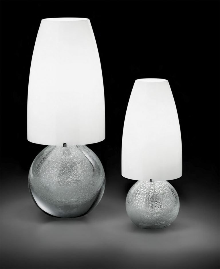 Venini Argea Table Lamps Silver Leaf Mood