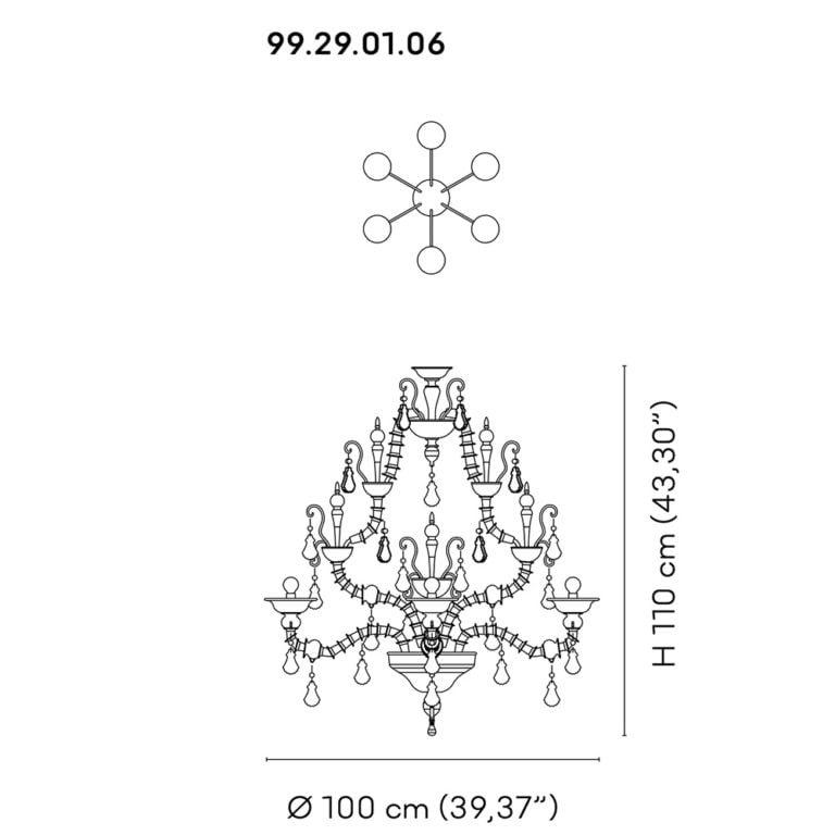 Venini Diamantei 6-Light Chandelier Amethyst Scale Venini Diamantei 6-Light Chandelier Amethyst Scale