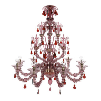 Venini Diamantei 9-Light Chandelier Amethyst