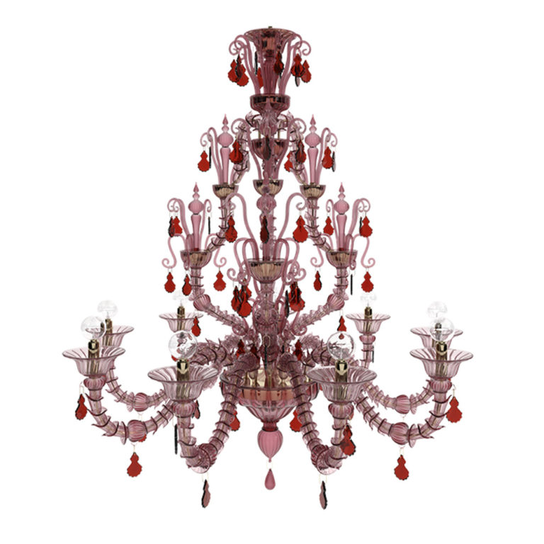 Venini Diamantei 9-Light Chandelier Amethyst Venini Diamantei 9-Light Chandelier Amethyst
