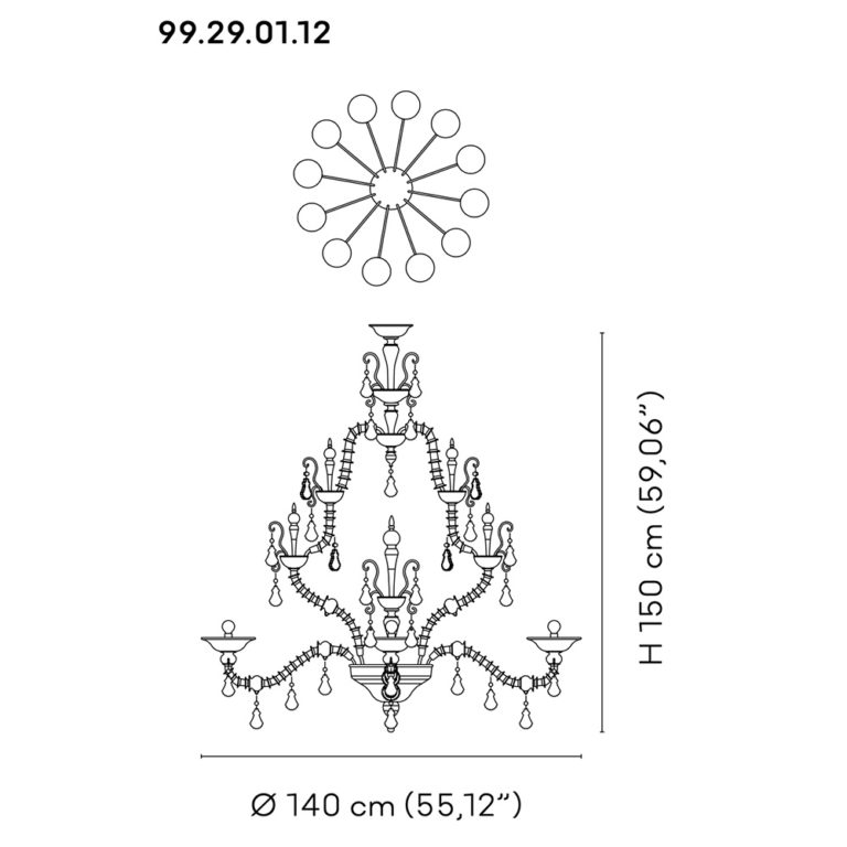 Venini Diamantei 12-Light Chandelier Amethyst Scale Venini Diamantei 12-Light Chandelier Amethyst Scale