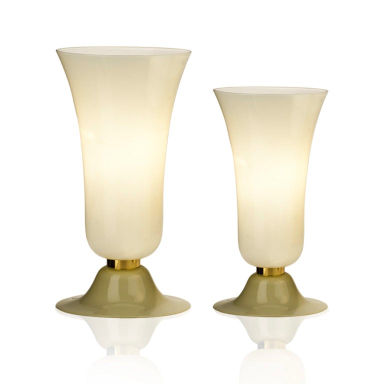 Venini Anni Trenta Table Lamps Straw-Yellow