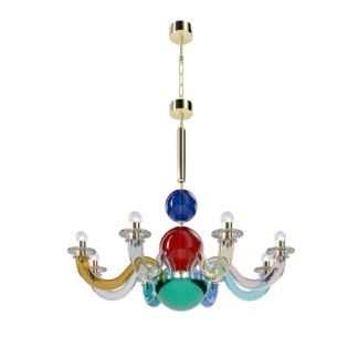 Venini Gio Ponti 8-Light Chandelier Multicolor Venini Gio Ponti 8-Light Chandelier Multicolor