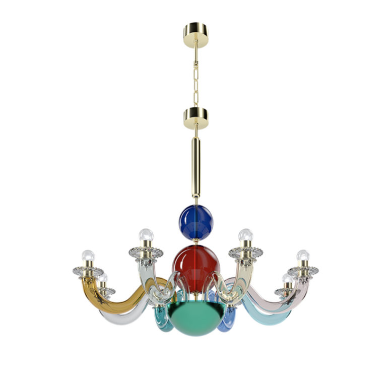 Venini Gio Ponti 8-Light Chandelier Multicolor Venini Gio Ponti 8-Light Chandelier Multicolor
