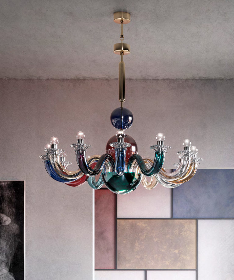 Venini Gio Ponti Chandelier Multicolor Mood Lifestyle Venini Gio Ponti Chandelier Multicolor Mood Lifestyle