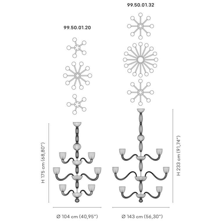 Venini Martinengo Chandelier Scale Venini Martinengo Chandelier Scale