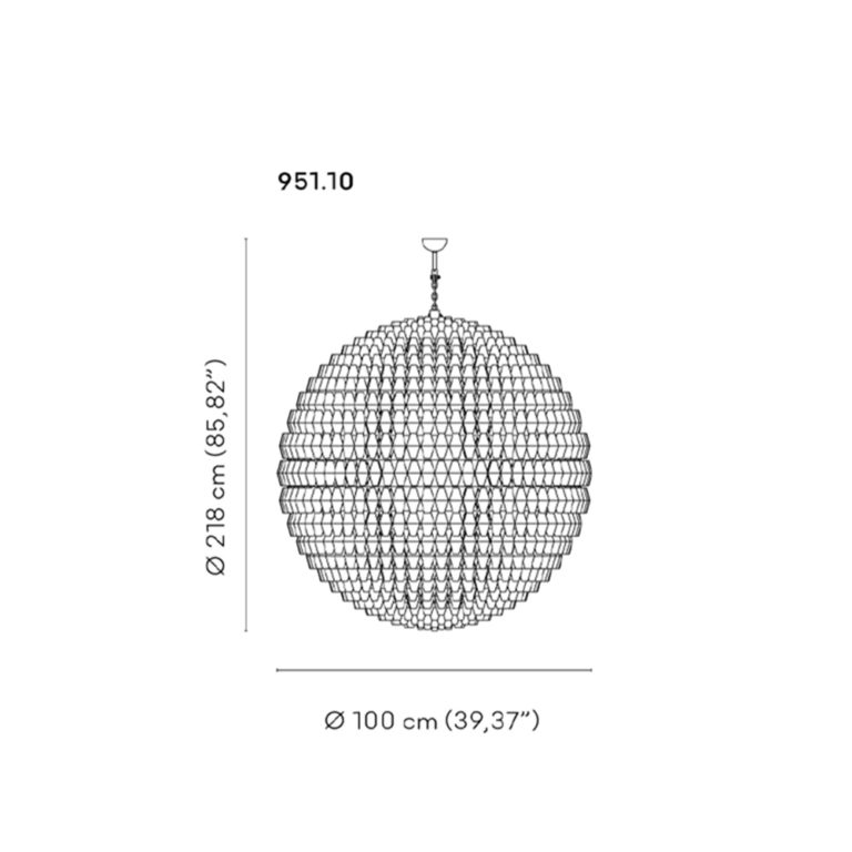 Venini Poliedri Sfera Chandelier Small Scale