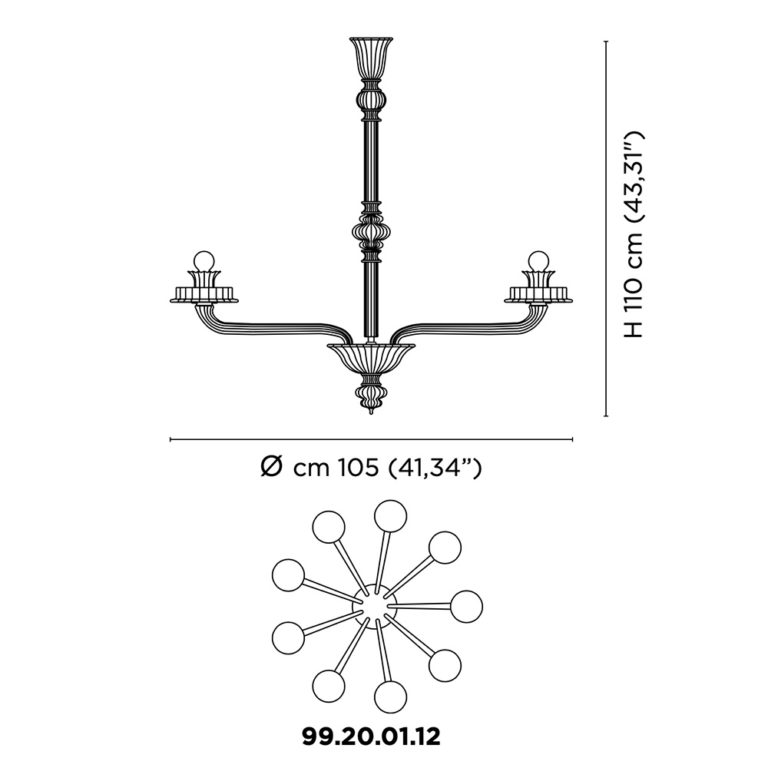 Venini Porpora 12-Light Chandelier Scale Venini Porpora 12-Light Chandelier Scale
