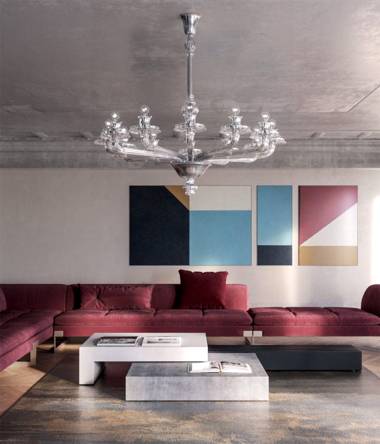 Venini Porpora 7-Light Chandelier Mood Lifestyle