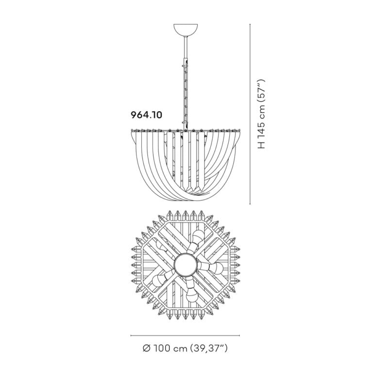 Venini Triedri Chandelier Large Scale