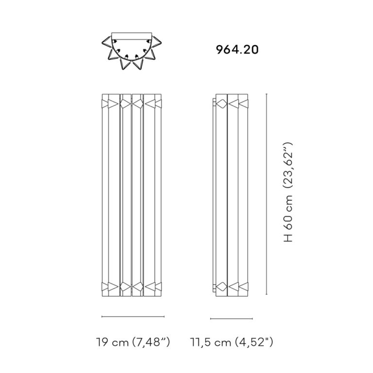 Venini Triedri Wall Sconce Scale