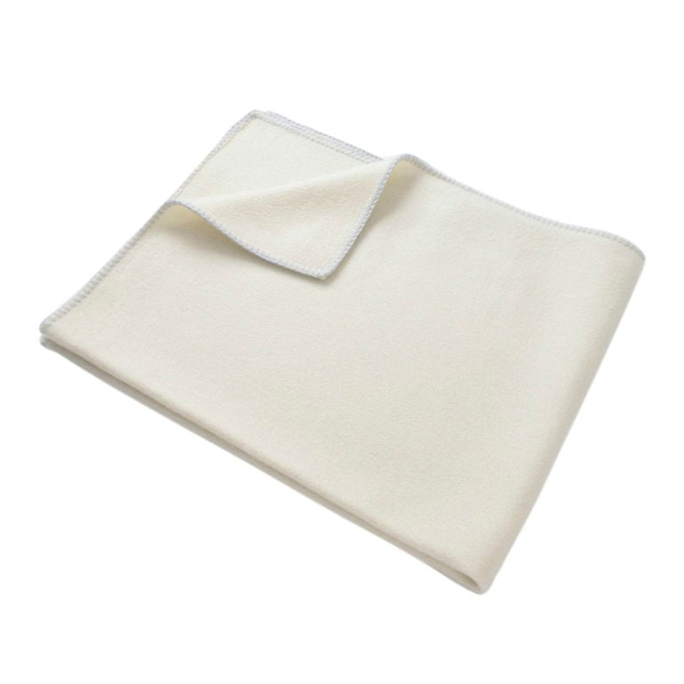 Masserano Biella Whipstitch Baby Blanket - White with Blue Stitching Masserano Biella Whipstitch Baby Blanket - White with Blue Stitching