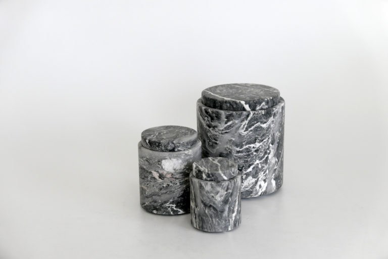 Michaël Verheyden Containers in Grigio Antico Venato Marble Mood