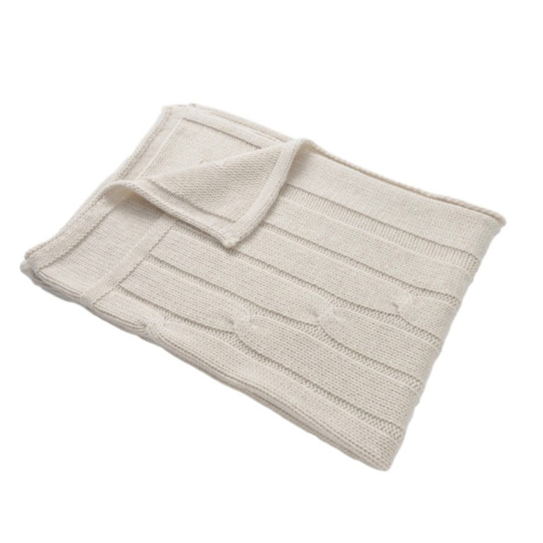 Masserano Tricot Braids Baby Blanket Ivory