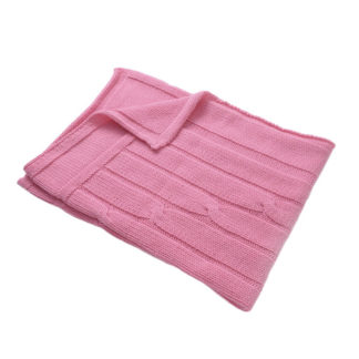 Masserano Tricot Braids Baby Blanket Pink
