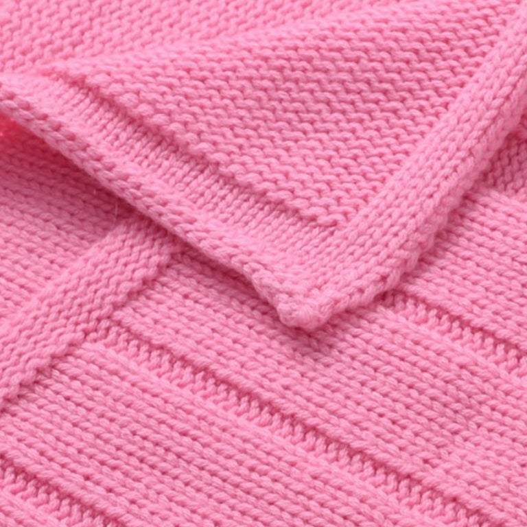 Masserano Tricot Braids Baby Blanket Pink Mood