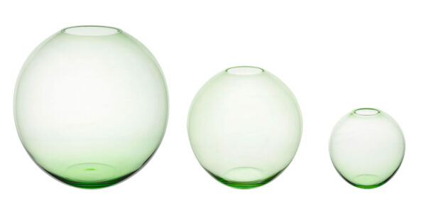Lobmeyr Fish-Bowl Vases in Light Green | Kneen & Co Lobmeyr Fish-Bowl Vases in Light Green | Kneen & Co