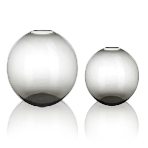 Lobmeyr Fish-Bowl Vases in Grey | Kneen & Co Lobmeyr Fish-Bowl Vases in Grey | Kneen & Co