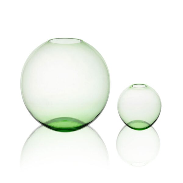 Lobmeyr Fish Bowl Vases in Light Green | Kneen & Co Lobmeyr Fish Bowl Vases in Light Green | Kneen & Co