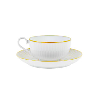 Nymphenburg Orion Honeycomb Gold Tea Cup and Saucer