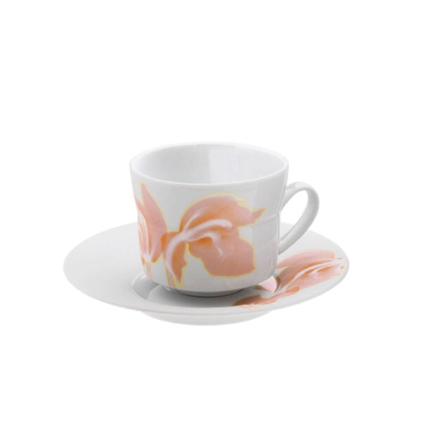Hering Berlin Palmhouse X Coral Cappuccino Cup And Saucer Hering Berlin Palmhouse X Coral Cappuccino Cup And Saucer