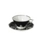 Nymphenburg Black Platinum Pearl Tea Cup and Saucer