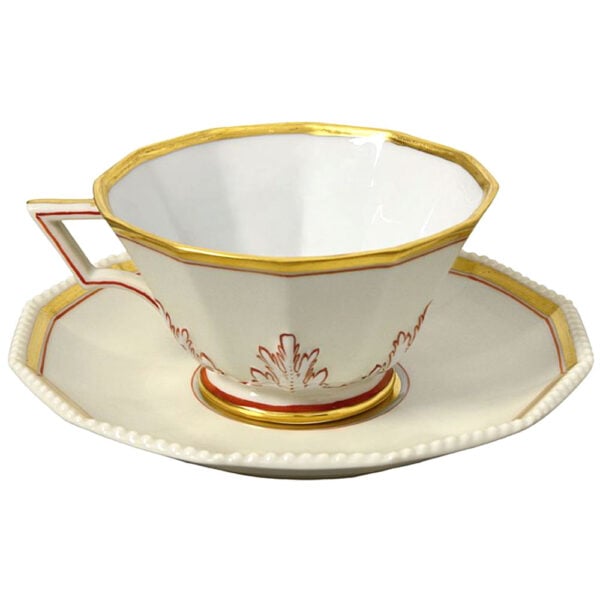 Nymphenburg Europa Pearl Tea Cup and Saucer Close Up Nymphenburg Europa Pearl Tea Cup and Saucer Close Up