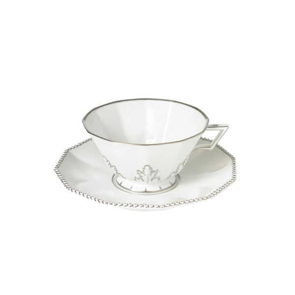 Nymphenburg Platinum Pearl Tea Cup And Saucer Nymphenburg Platinum Pearl Tea Cup And Saucer