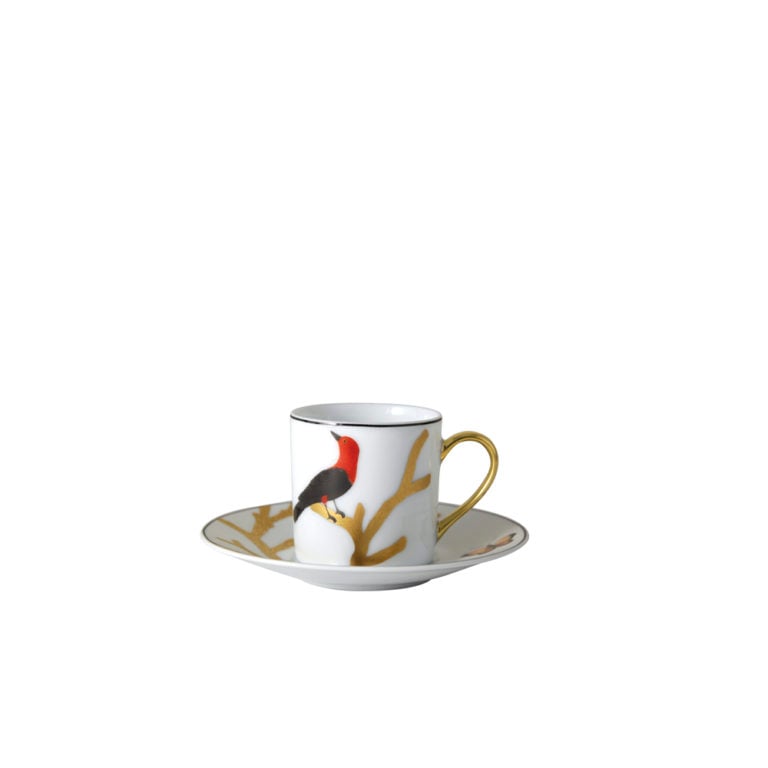 Bernardaud Aux Oiseaux After Dinner Coffee Cup and Saucer
