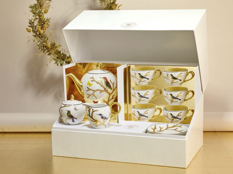 Bernardaud Aux Oiseaux Tea Gift Case