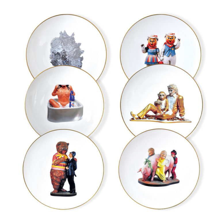 Bernardaud Jeff Koons Banality Series Set of 6 Assorted Dinner Plates and 6 Assorted Salad Plates Bernardaud Jeff Koons Banality Series Set of 6 Assorted Dinner Plates and 6 Assorted Salad Plates