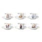 Bernardaud Jeff Koons Banality Series Set of 6 Assorted Tea Cups and Saucers